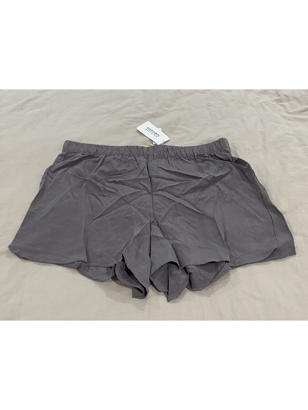 Haven Well Within SILK Shorts Womens Large Grey Luxury Stretch Lounge Bottoms